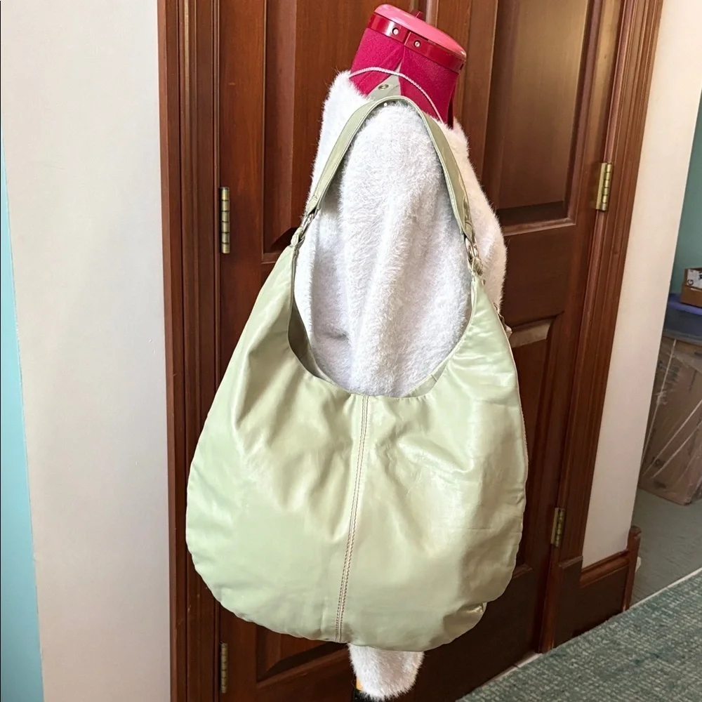 Hobo  HOBO bag  shoulder bag  smooth icy sage color Leather  single handle strap